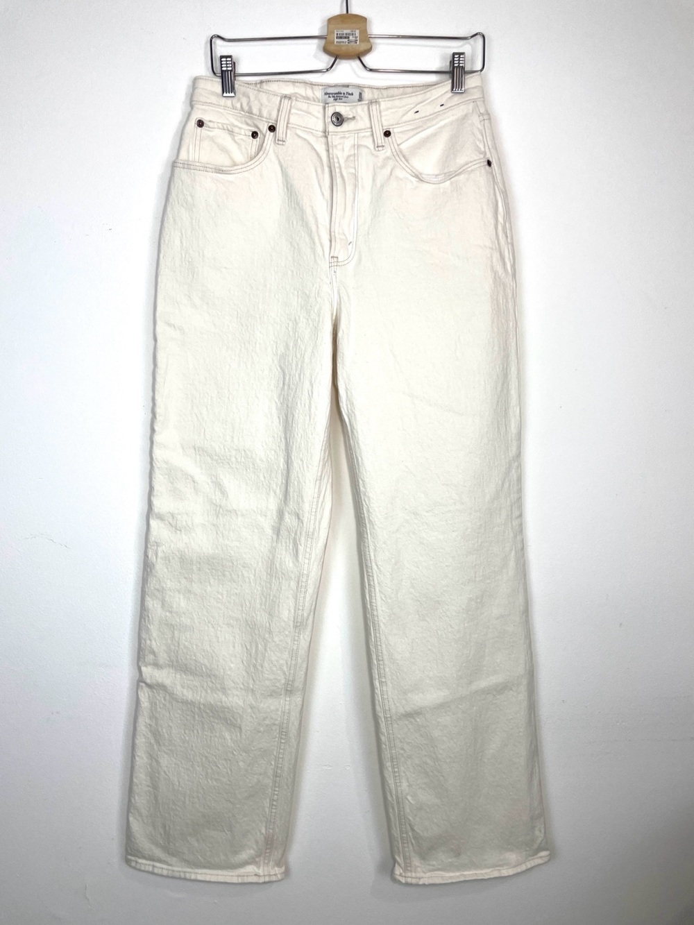 Abercrombie Fitch Curve Love High Rise Off White Jeans 30/10